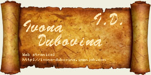 Ivona Dubovina vizit kartica